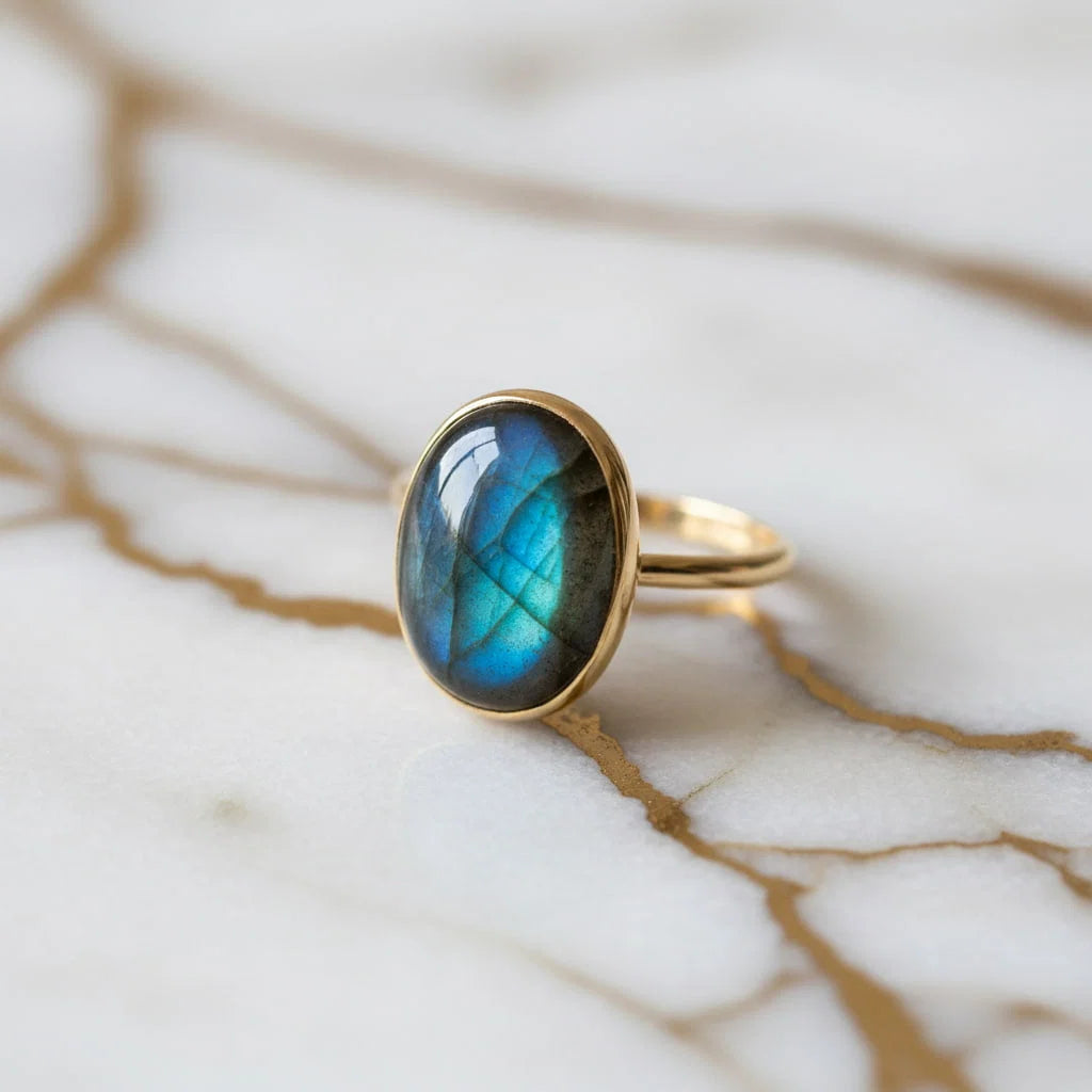 Labradorit Ring – Schutz, Intuition & Energie für Mindset, Meditation & Selfcare