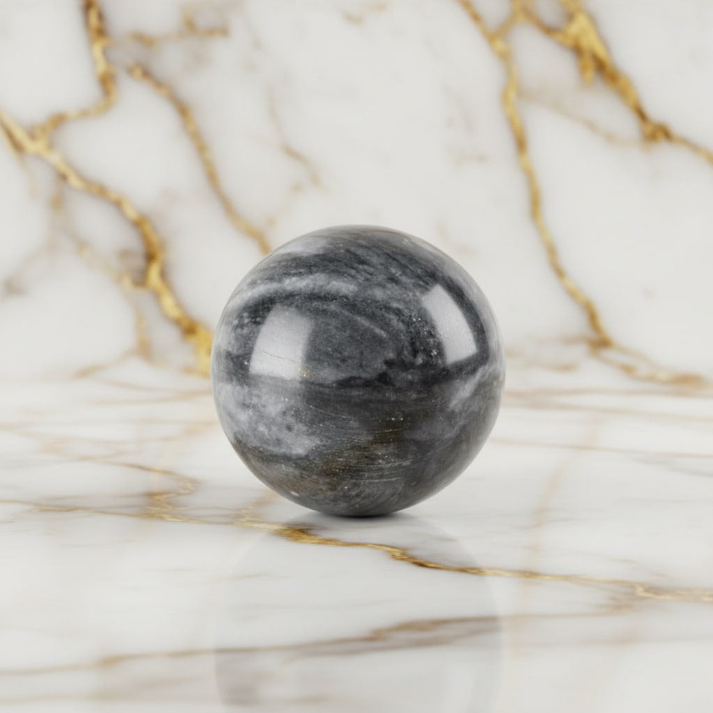 Marmor Kugel – Harmonie in sanften Maserungen CrystalScents