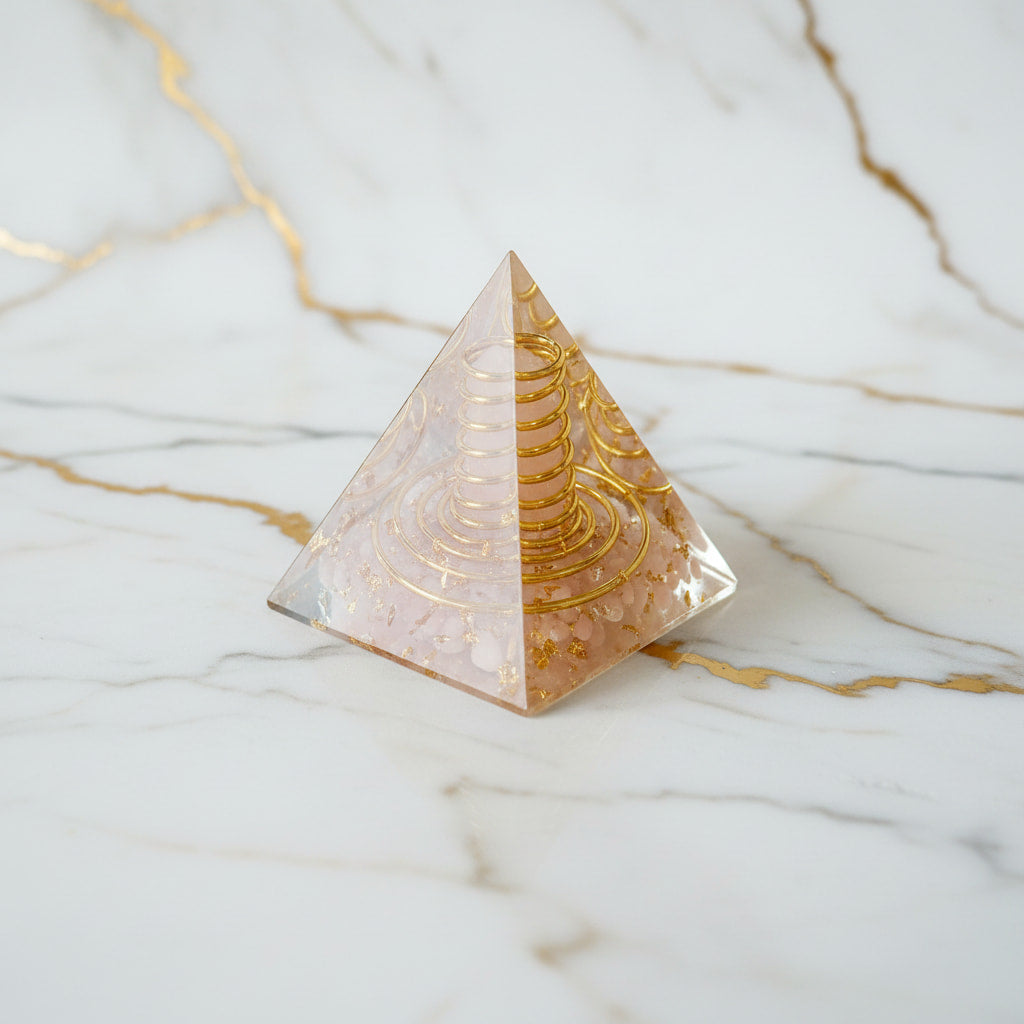 Rosenquarz Orgonit Pyramide - Harmonische Energie CrystalScents