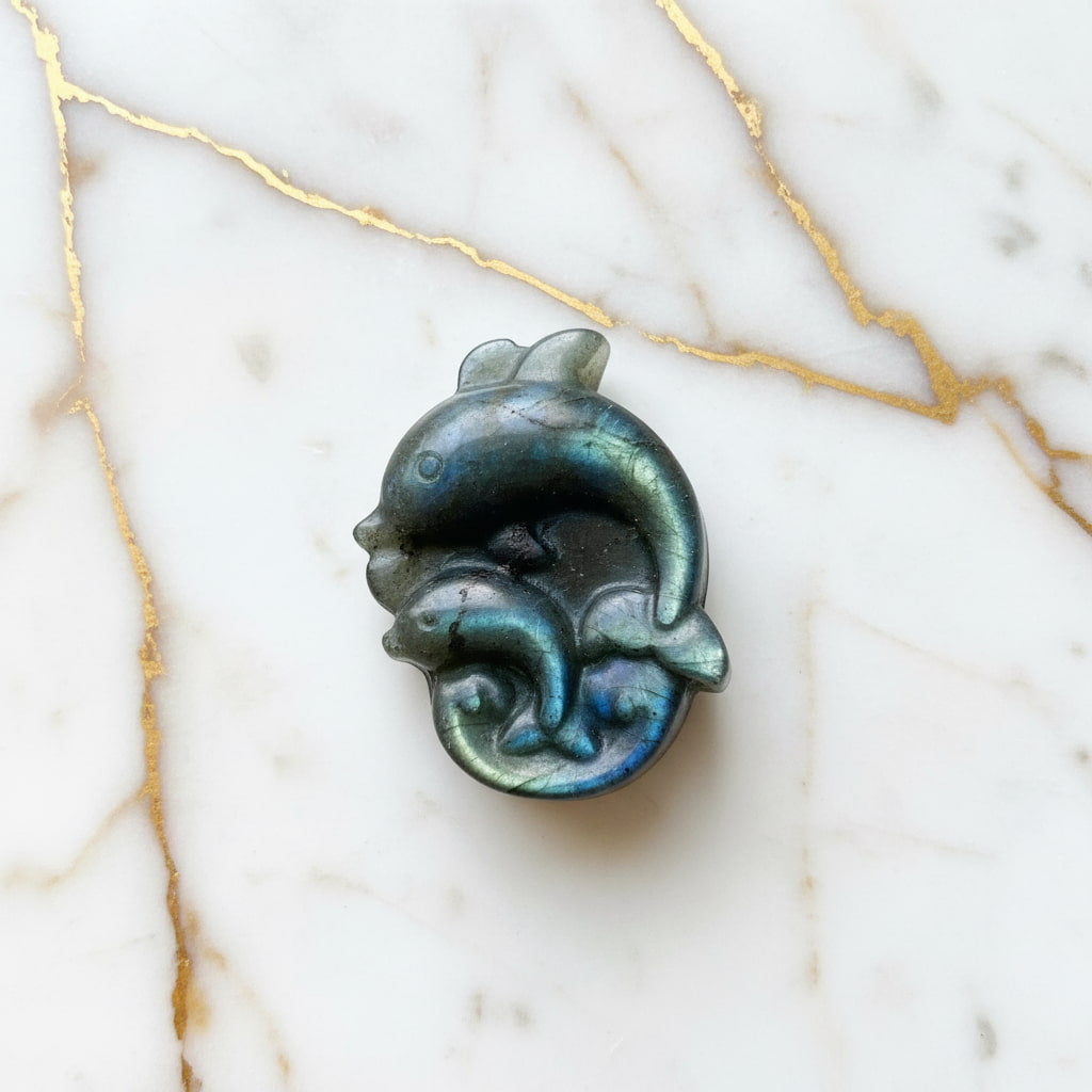 Labradorit Delfin – Schillernde Naturfigur CrystalScents