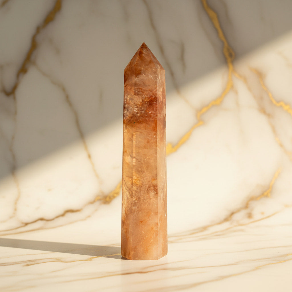 Feuerquarz Obelisk – Mut & innere Stärke CrystalScents