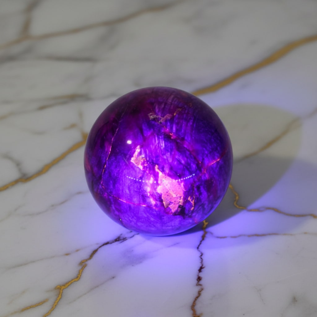 Lila Mondstein Kugel – Mystisches Kristalljuwel CrystalScents