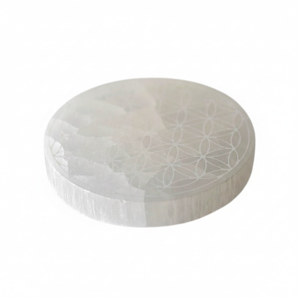 Selenit Scheibe - Blume des Lebens CrystalScents