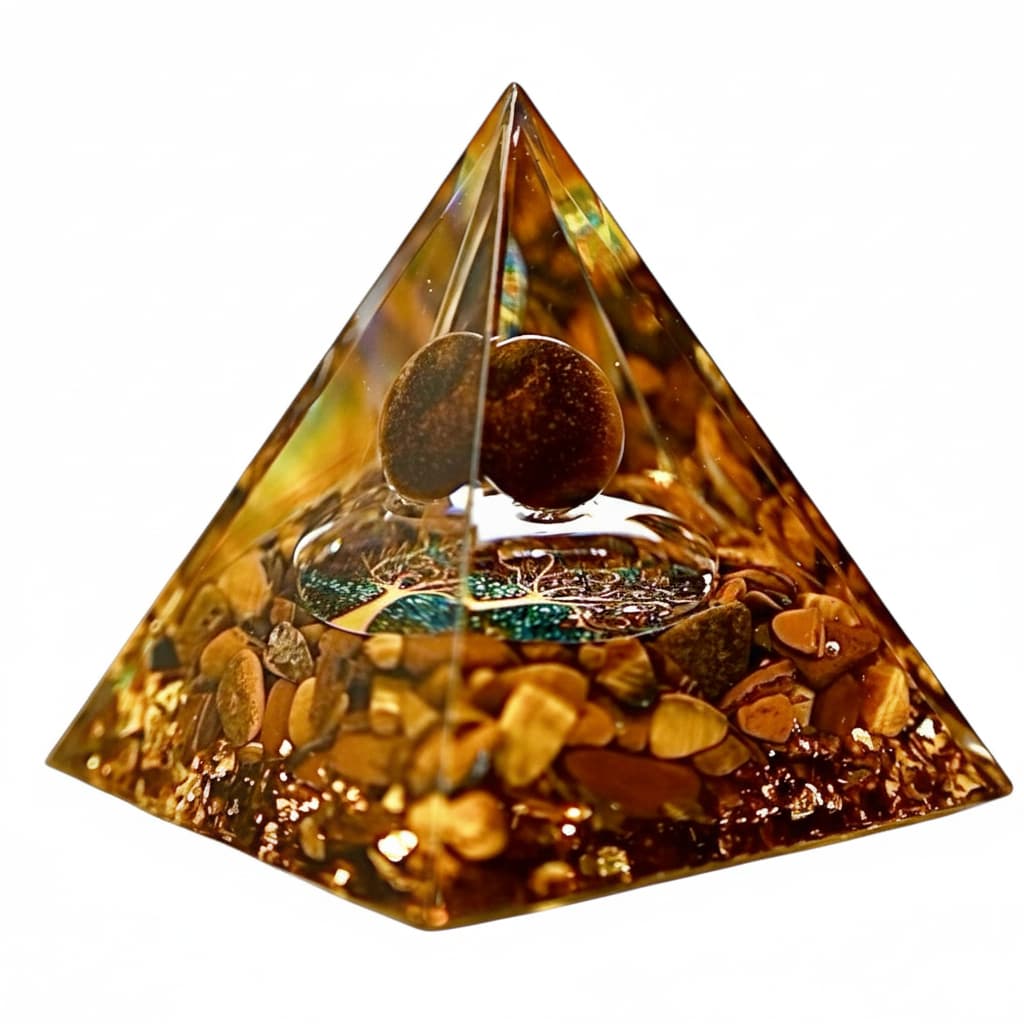 Tigerauge Orgonit Pyramide - Stabilität & Schutz CrystalScents