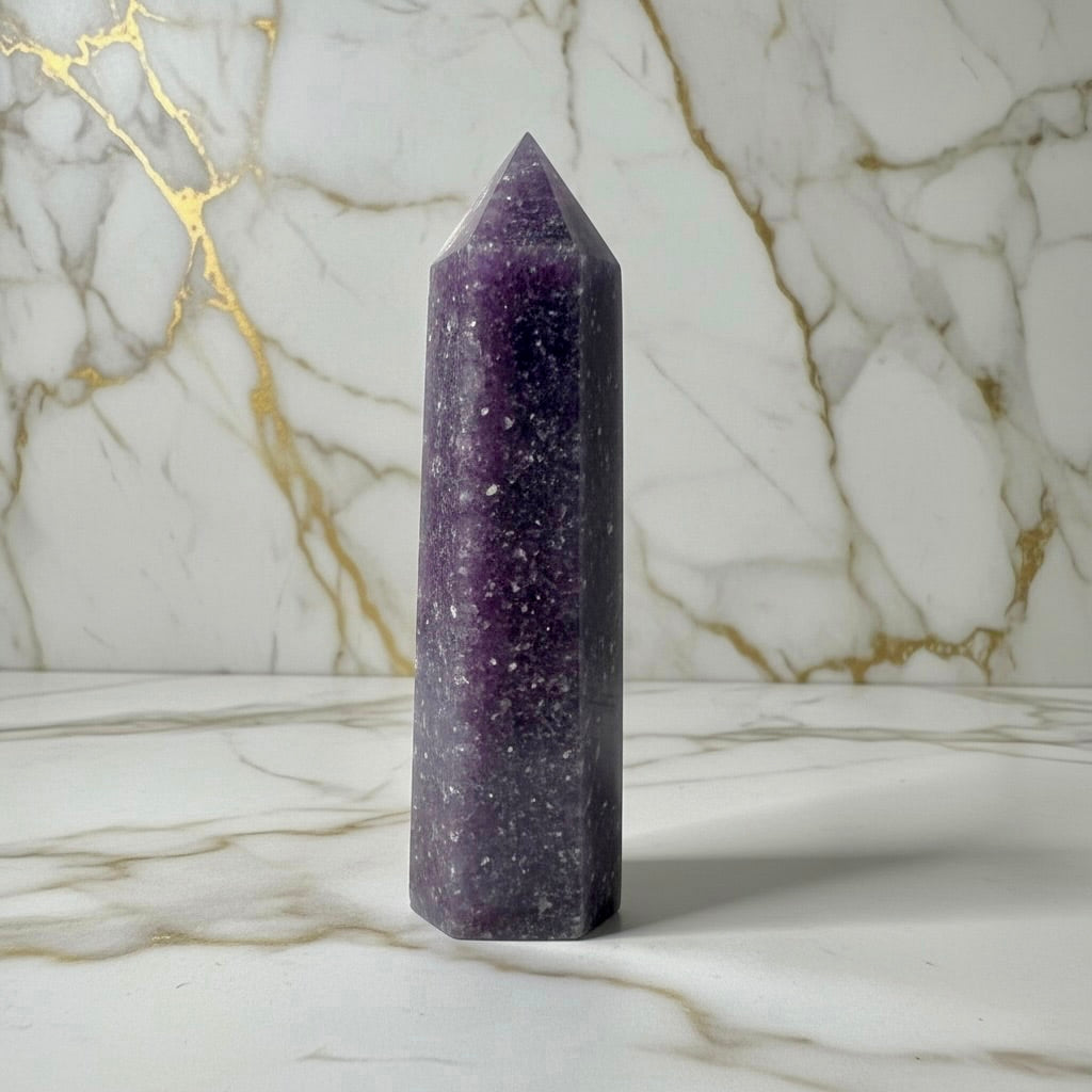 Lepidolith Obelisk – Magie & Funkeln CrystalScents