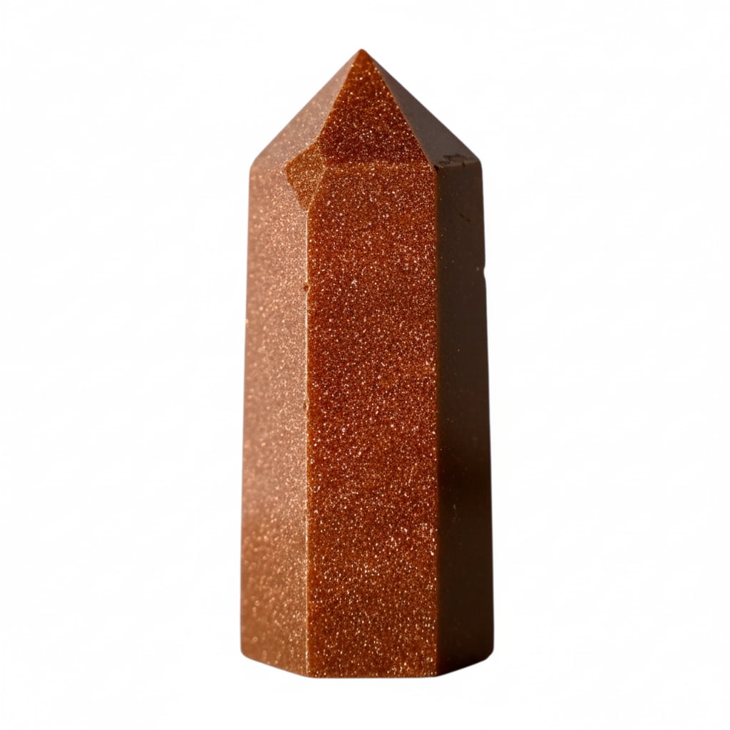 Goldfluss Obelisk – Funkelndes Naturkunstwerk CrystalScents