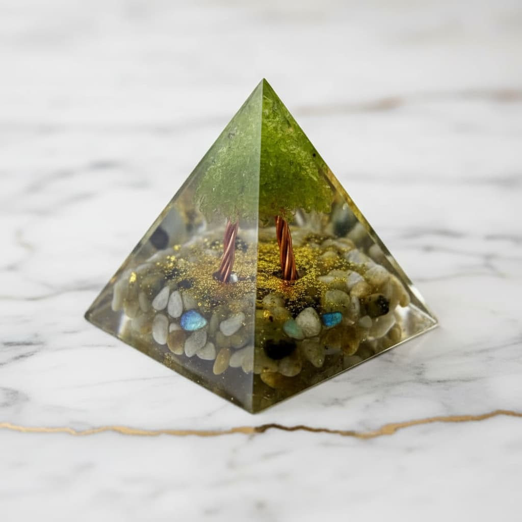 Orgonit Pyramide Labradorit - Baum der Inspiration CrystalScents