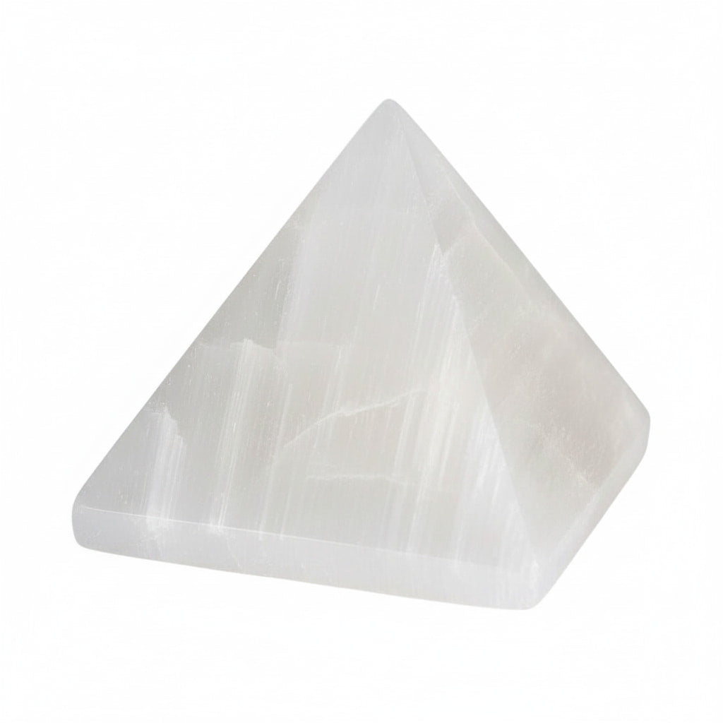Selenit Pyramide – Wohn- & Meditationsräume CrystalScents