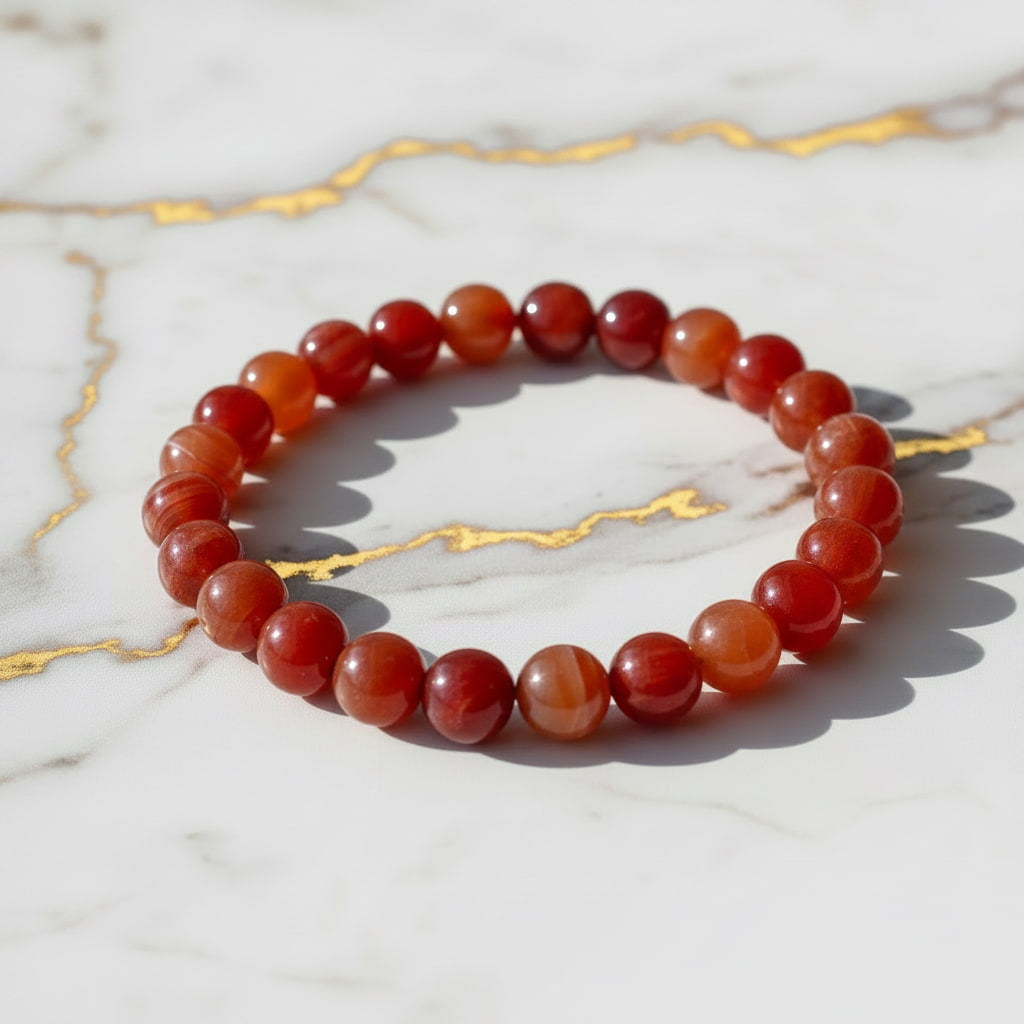 Karneol Kugelarmband – Lebensfreude & innere Stärke CrystalScents