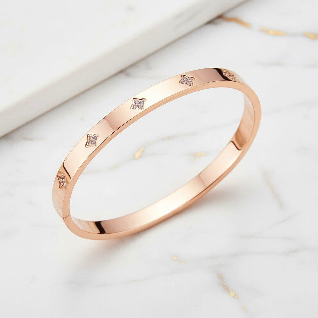 Armband - Rosegold mit funkelnden Blüten CrystalScents
