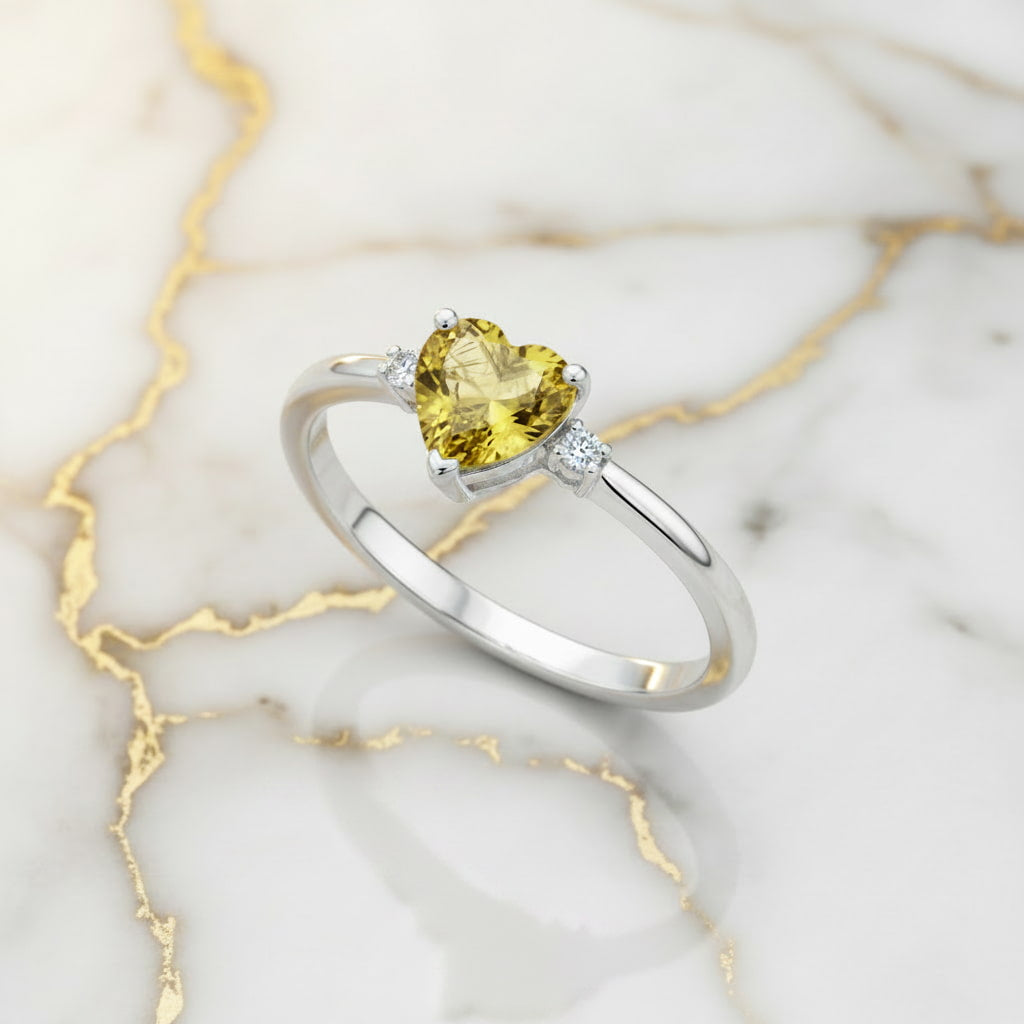 Citrin Ring - Strahlendes Herz CrystalScents