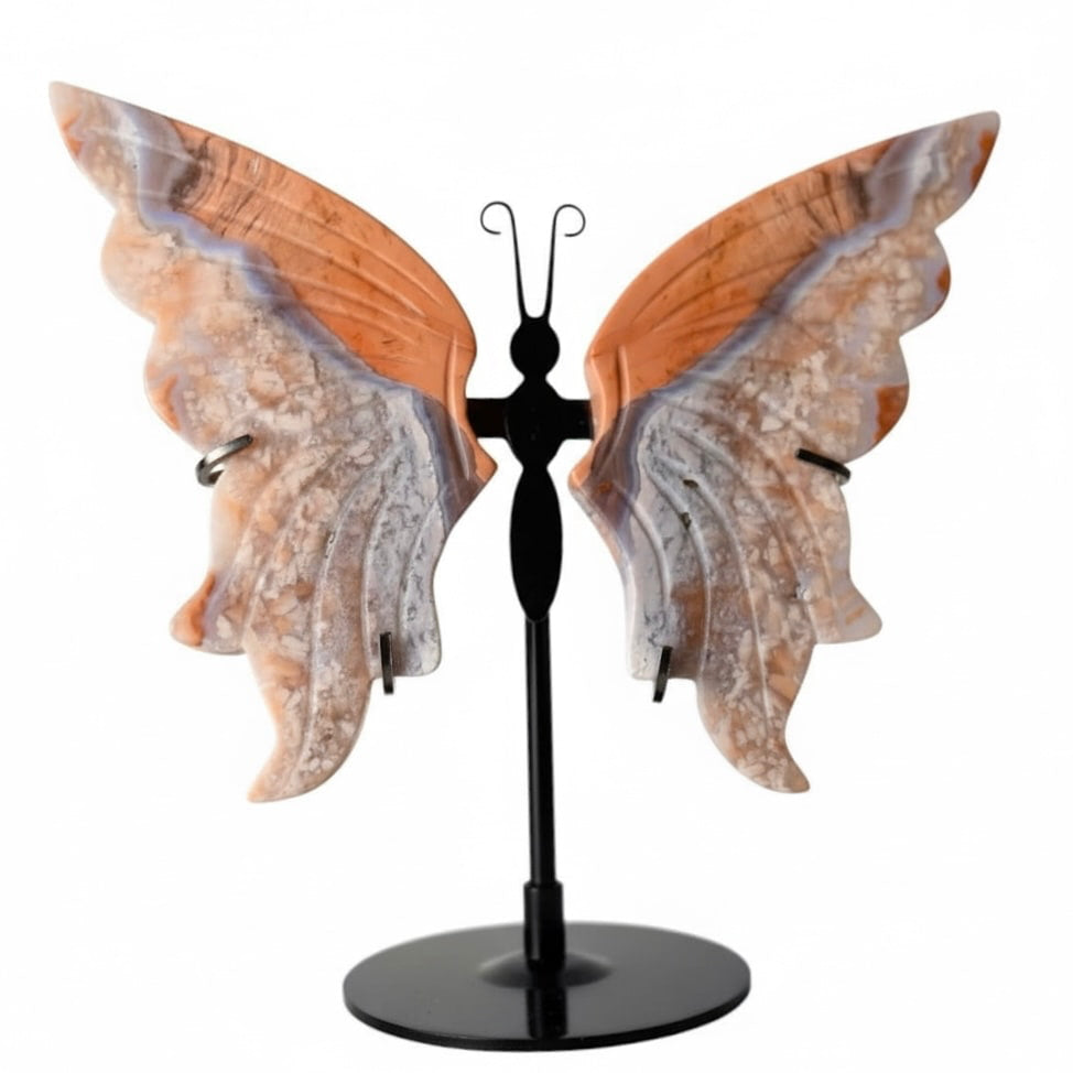 Kirschblüten Achat Schmetterling – Zarte Flügel & positive Energie CrystalScents