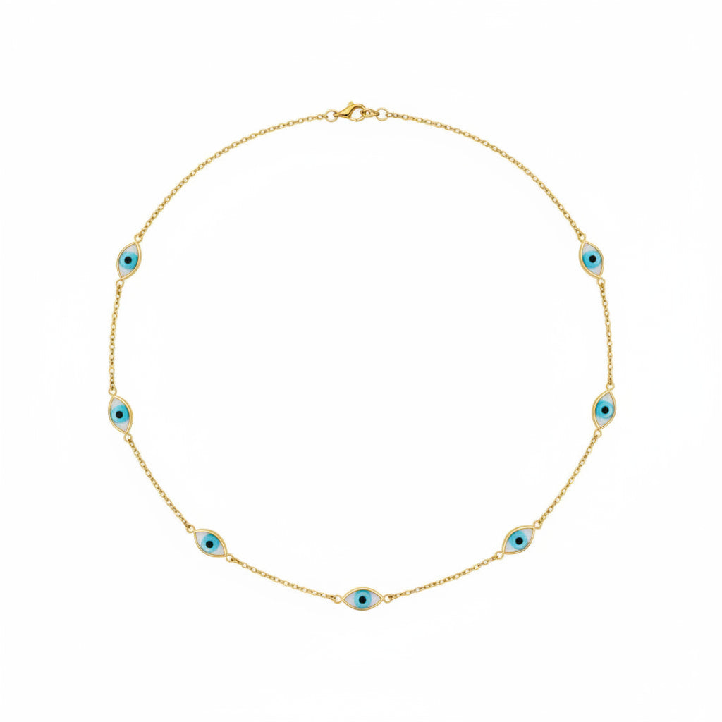 Halskette Gold „Schützendes Auge“ – Elegantes Schmuckstück CrystalScents