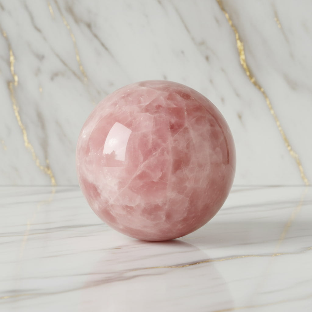 Große Rosenquarz Kugel – Gelassenheit & Geborgenheit CrystalScents