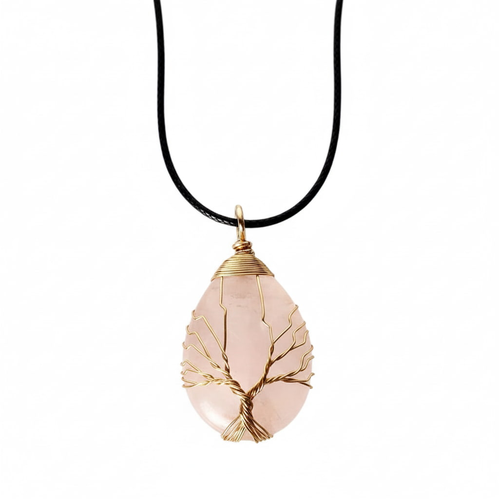 Rosenquarz Halskette – Sanfte Harmonie CrystalScents
