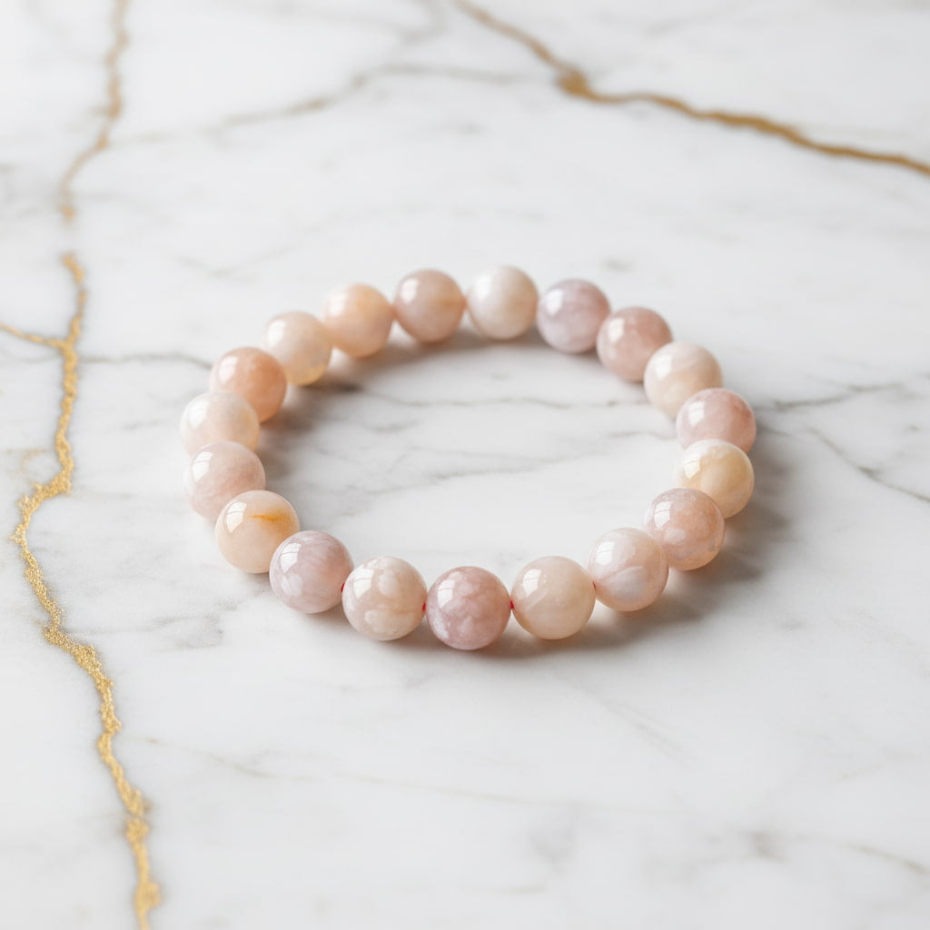 Kirschblüten Achat Kugelarmband - Frühlingstraum CrystalScents