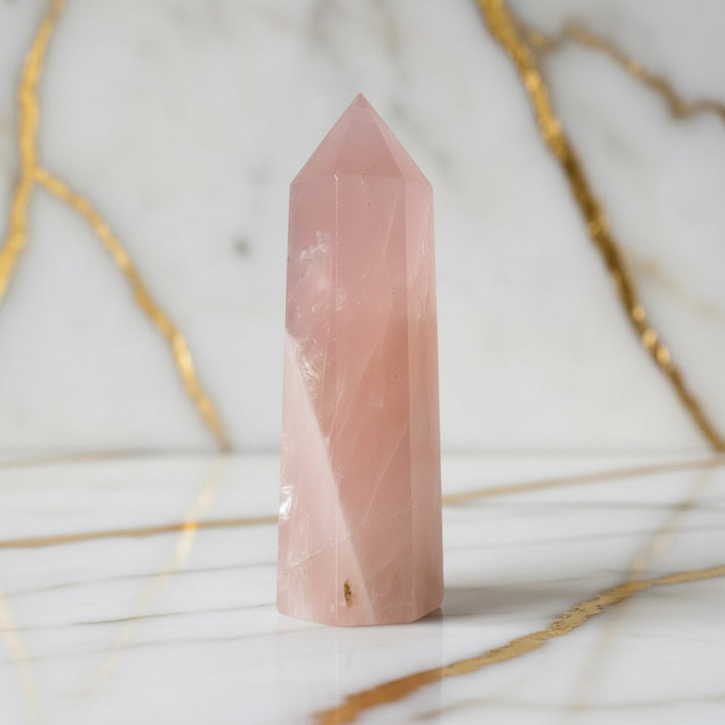 Rosenquarz Obelisk – Meditation & Präsenz CrystalScents