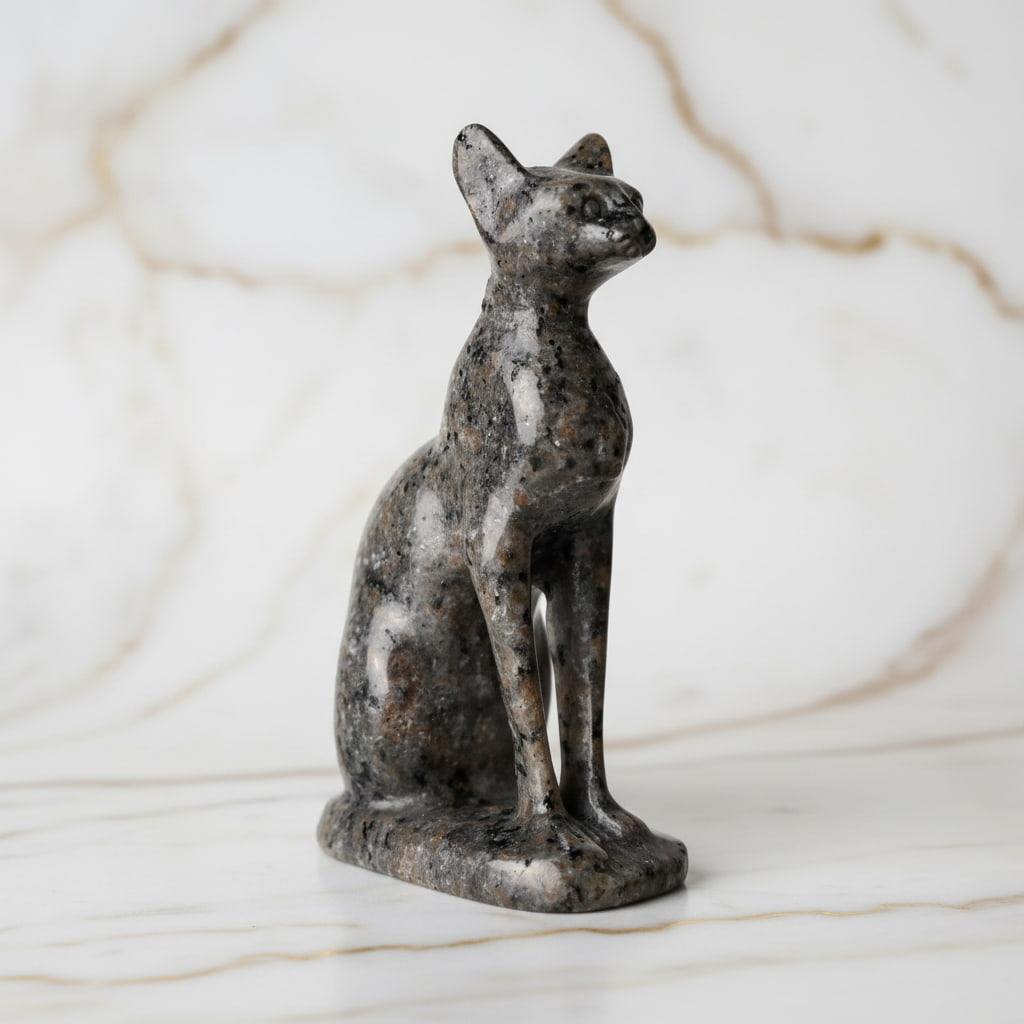 Yooperlite Katze - Skulptur mit UV-Reaktion CrystalScents
