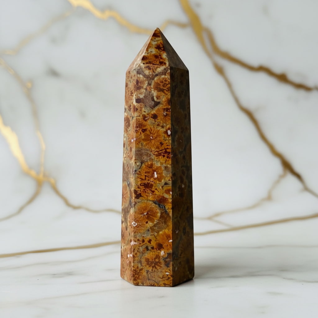 Blumenjaspis Obelisk - Blühende Urzeit CrystalScents