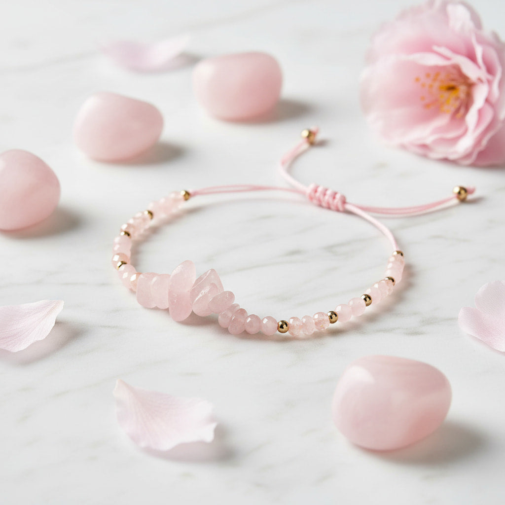 Rosenquarz Schutzarmband – Natürliche Kraftquelle CrystalScents
