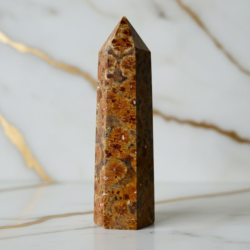 Blumenjaspis Obelisk - Blühende Urzeit CrystalScents