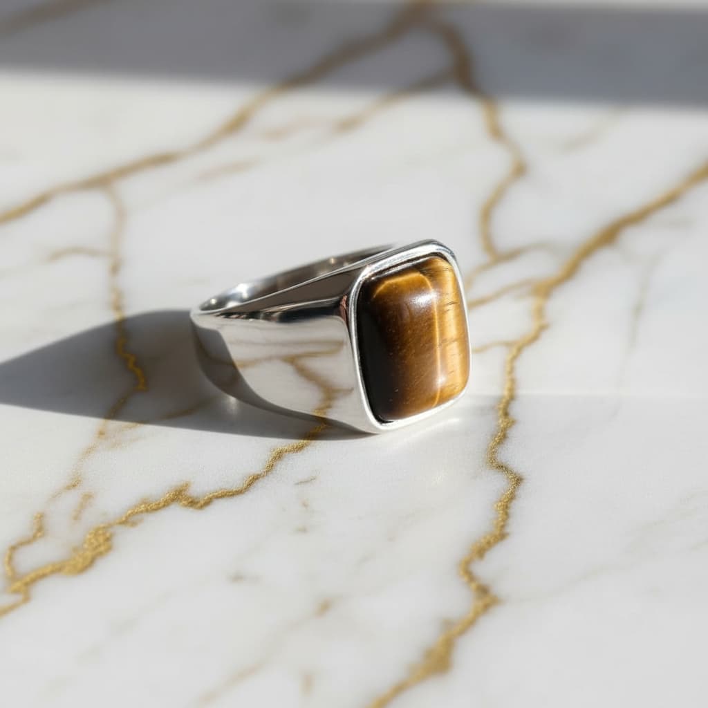 Tigerauge Ring - Modern & Kraftvoll CrystalScents