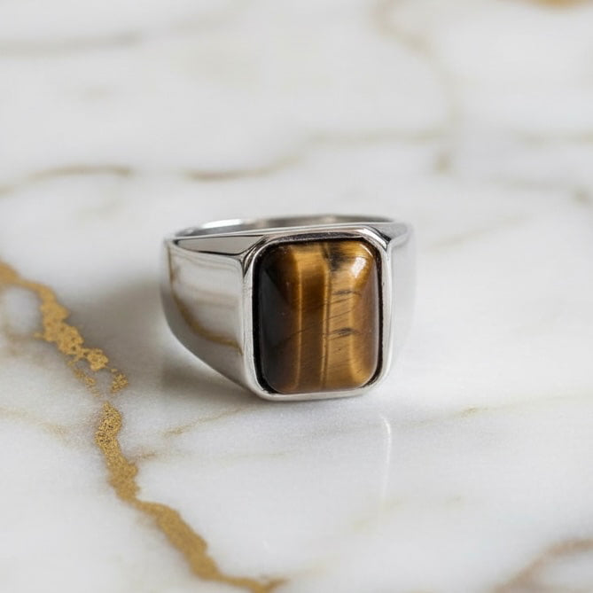 Tigerauge Ring - Modern & Kraftvoll CrystalScents