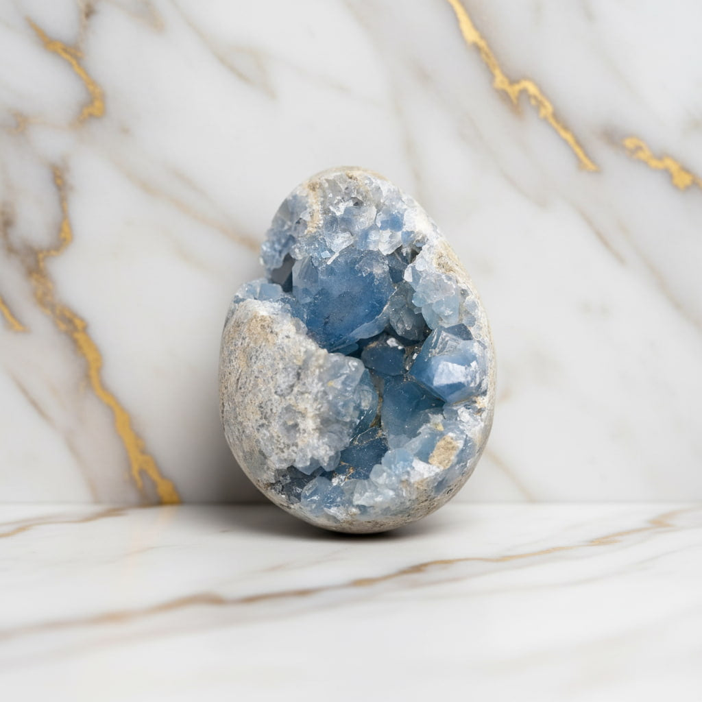 Großes Celestit Ei – Harmonie & Klarheit CrystalScents