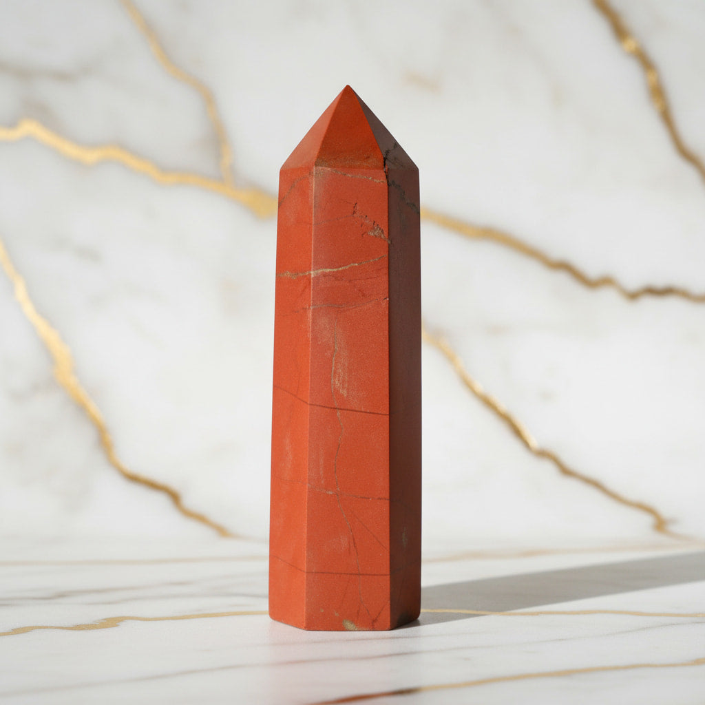 Roter Jaspis Obelisk – Rote Schattierungen CrystalScents