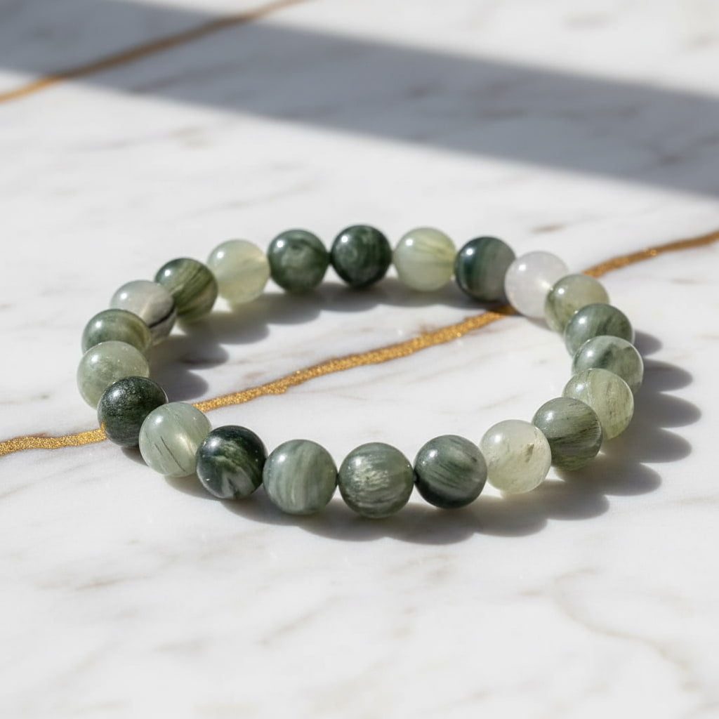 Grüner Jaspis Kugelarmband - Erdung & Kraft CrystalScents
