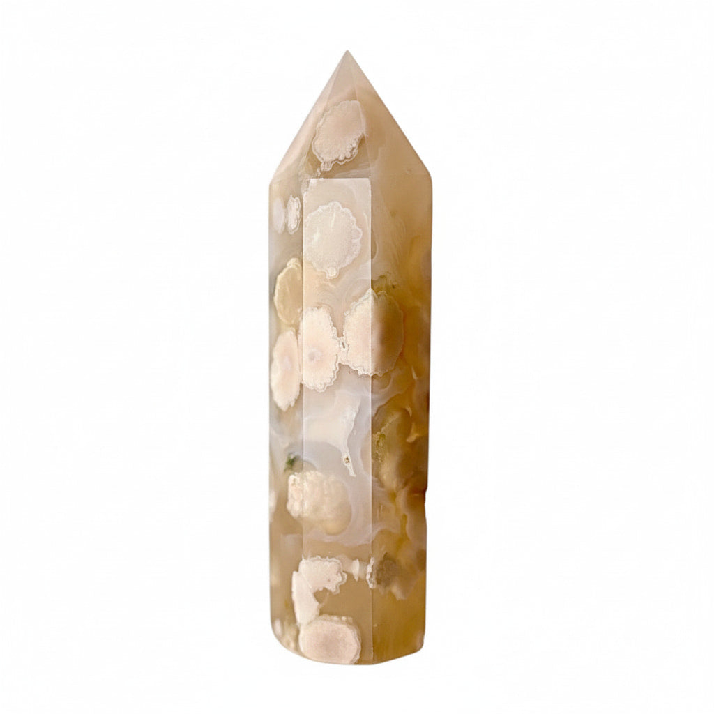 Kirschblüten Achat Obelisk - in zarten Rosa-Tönen CrystalScents