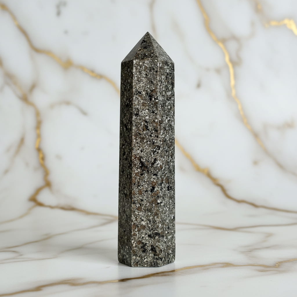 Flammenstein Yooperlite Obelisk – Kraftvolles Naturkunstwerk CrystalScents