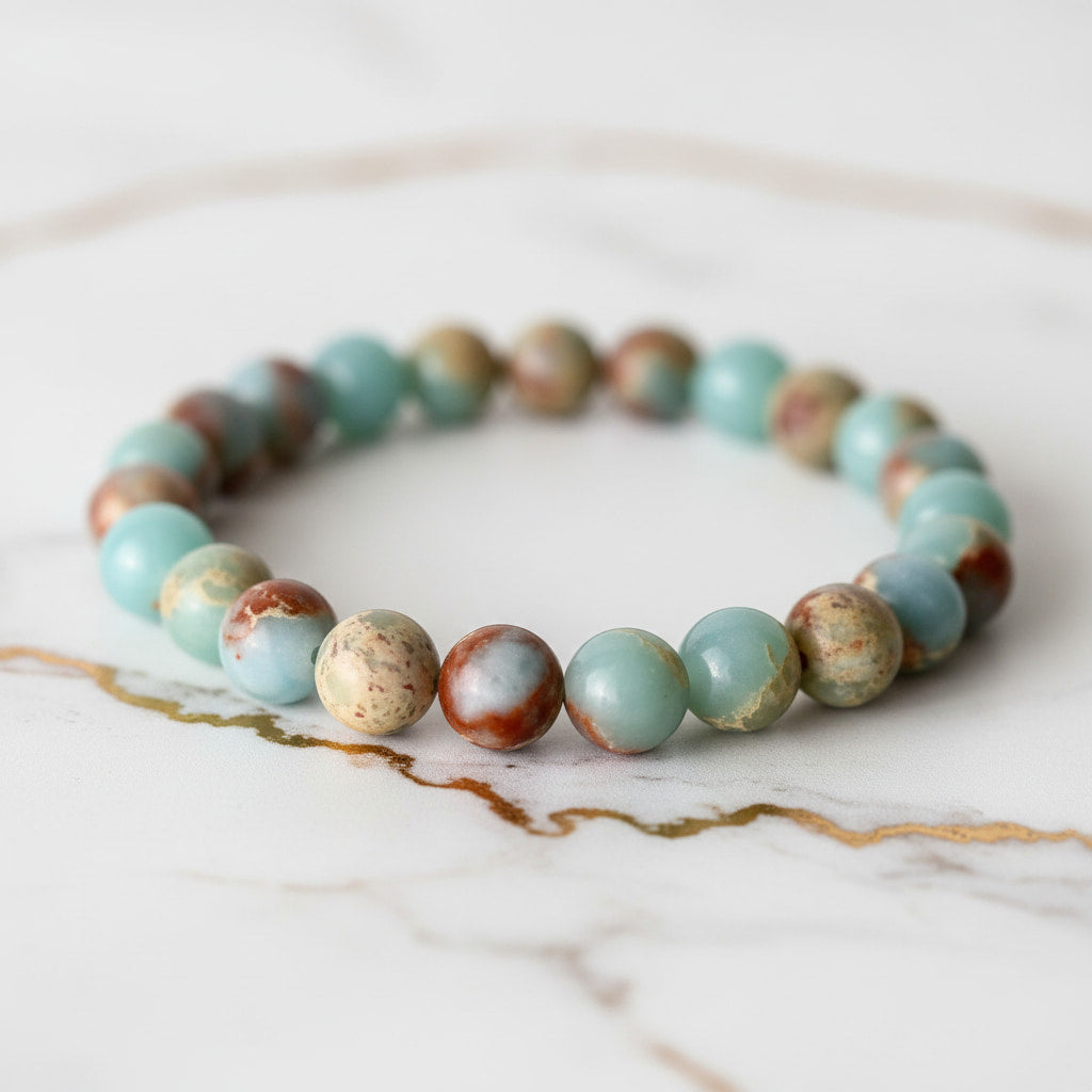 Kaiserstein Kugelarmband – Kraftvolles Naturjuwel für Stabilität CrystalScents
