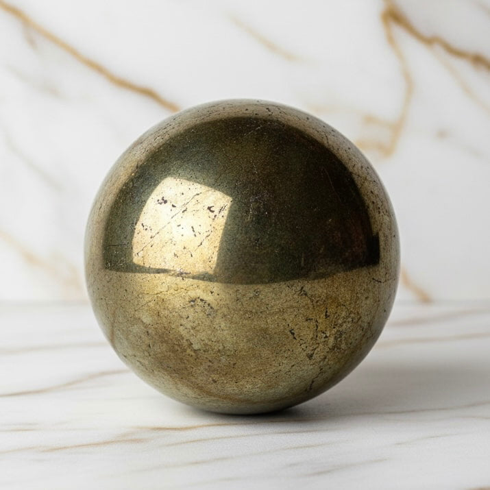 Sehr große Pyrit Kugel - Reichtum & positive Manifestation CrystalScents