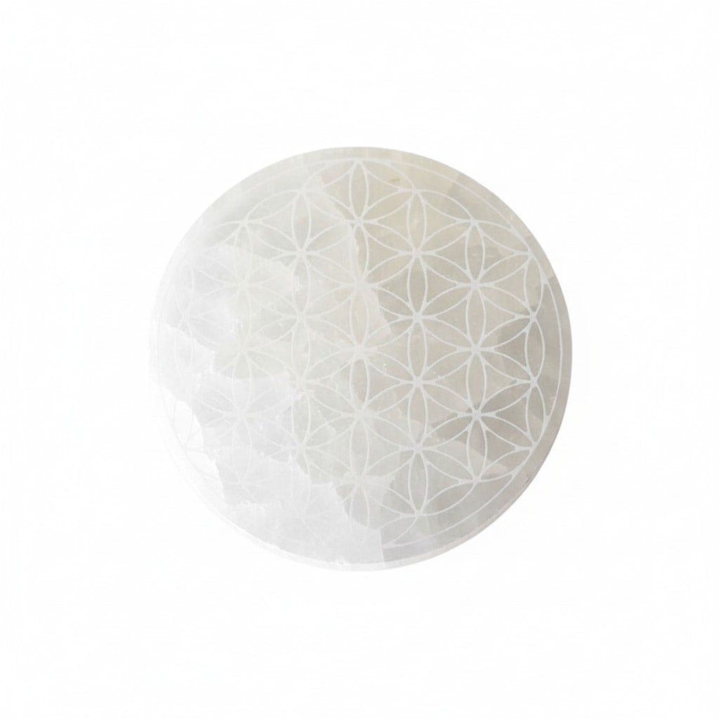 Selenit Scheibe - Blume des Lebens CrystalScents