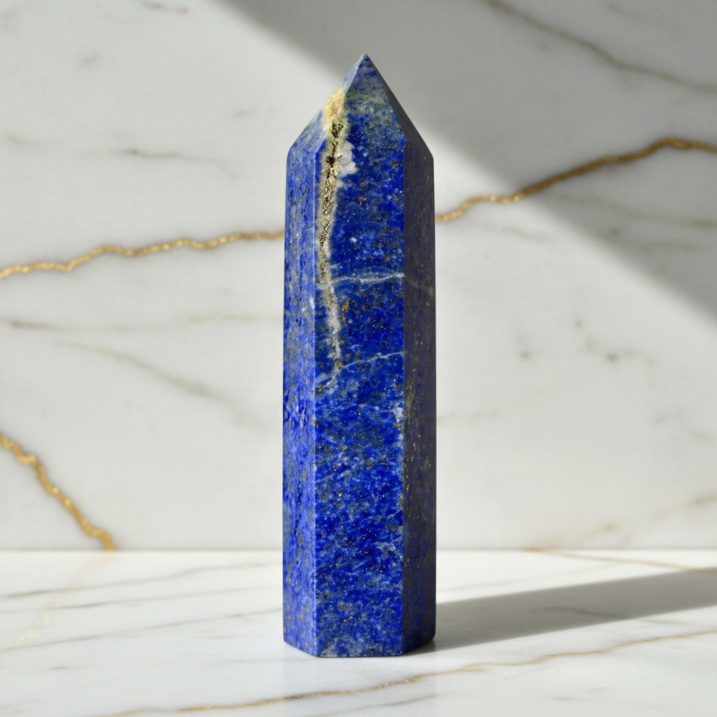 Lapislazuli Obelisk – Schimmernde Goldadern CrystalScents