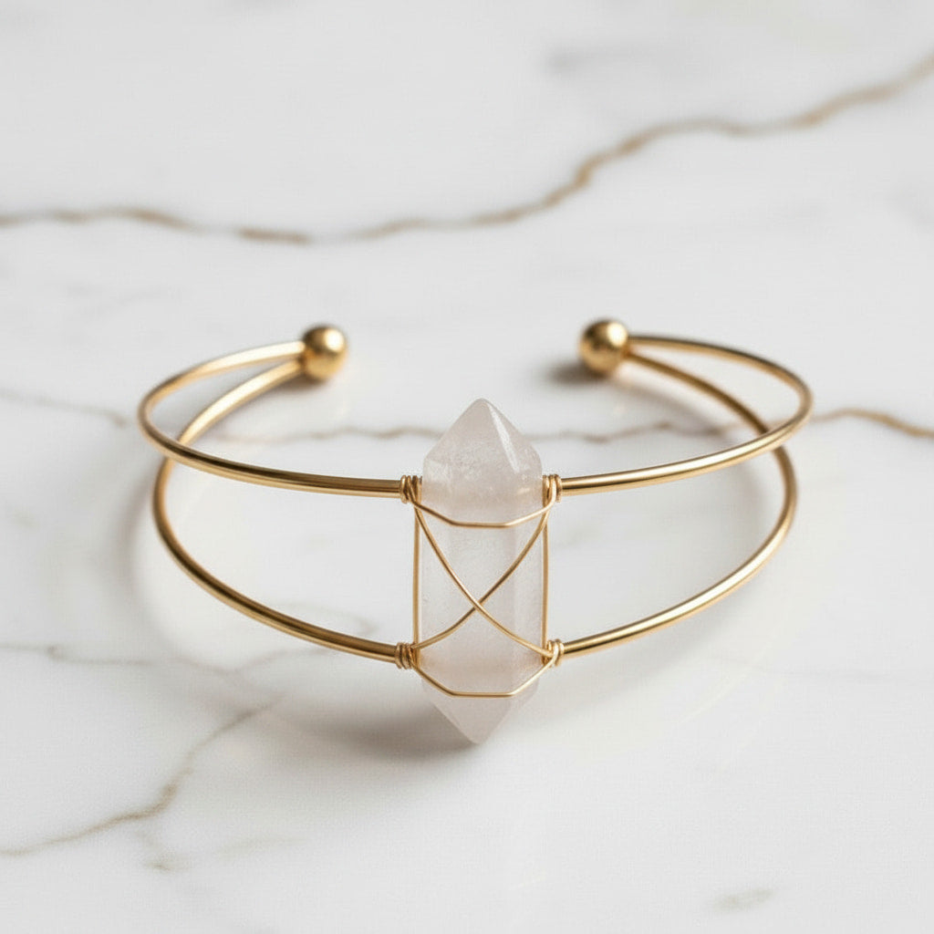 Bergkristall Armreif - Eleganz & Klarheit CrystalScents