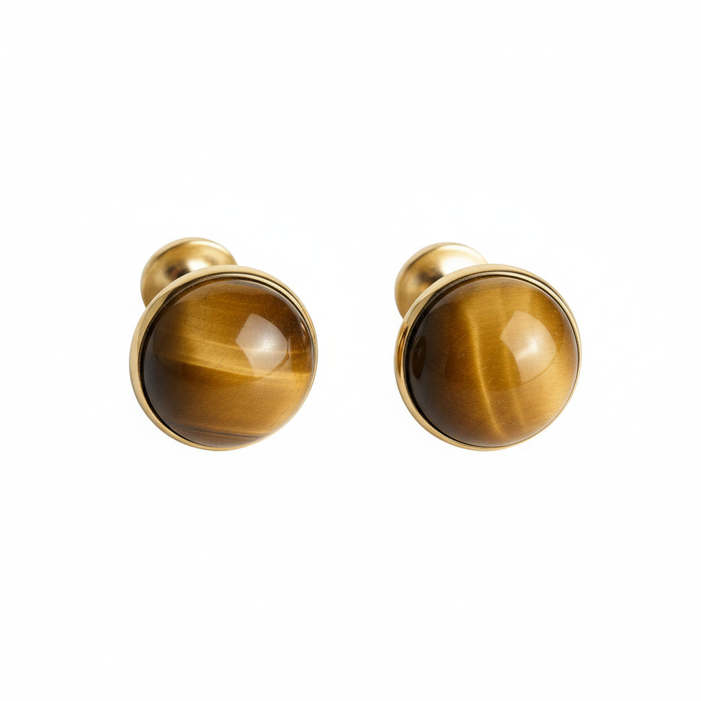 Tigerauge Manschettenknöpfe Gold CrystalScents