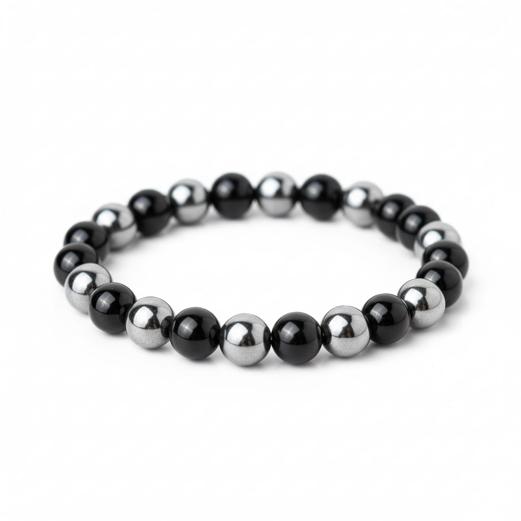 Obsidian Hämatit Kugelarmband – Schutz und Balance in einem CrystalScents