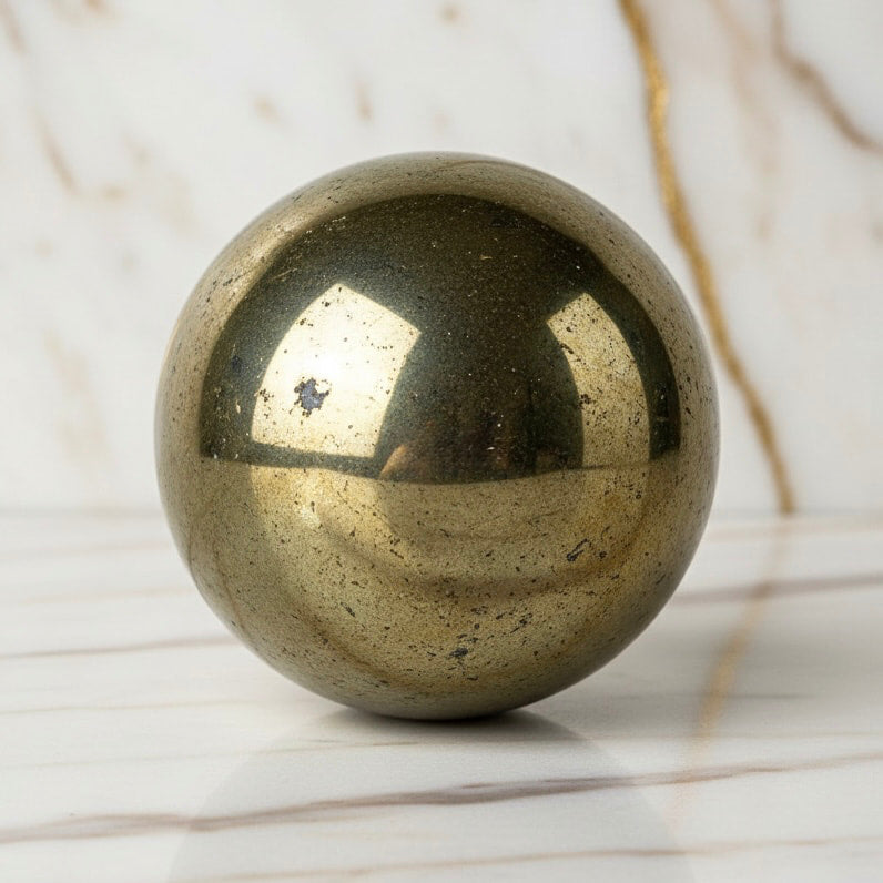 Sehr große Pyrit Kugel - Reichtum & positive Manifestation CrystalScents