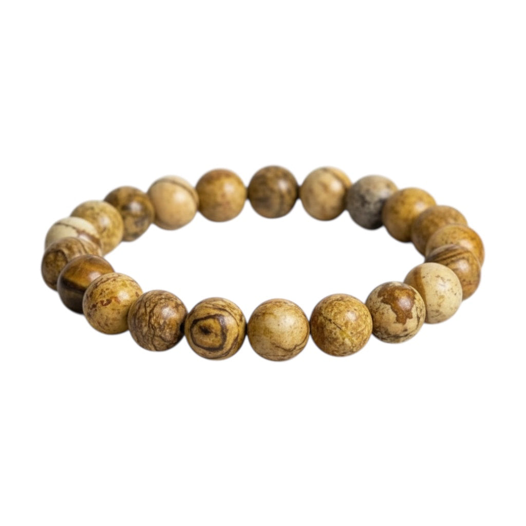 Picture Stone Jaspis Kugelarmband - Natürliche Energiequelle CrystalScents