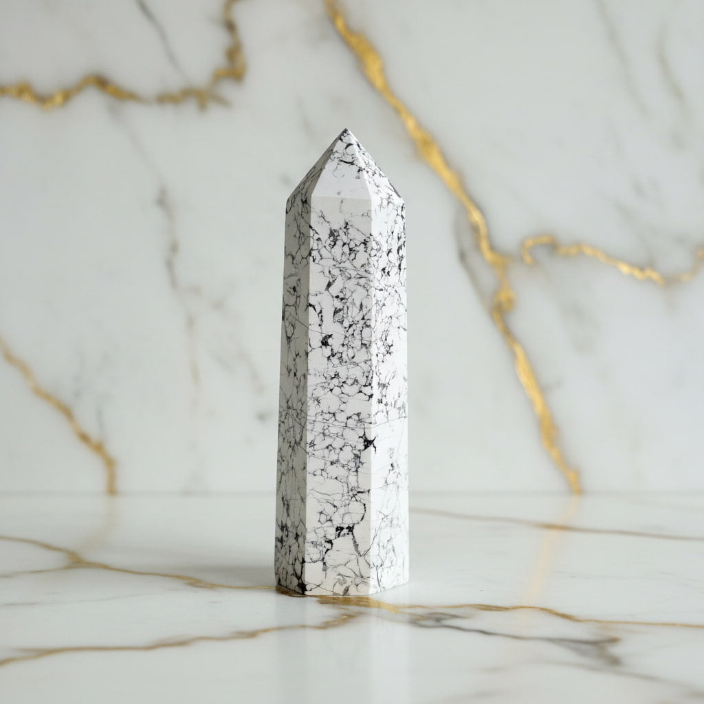 Howlit Obelisk – Kraftvolles Kristallobjekt für Ruhe & Balance CrystalScents