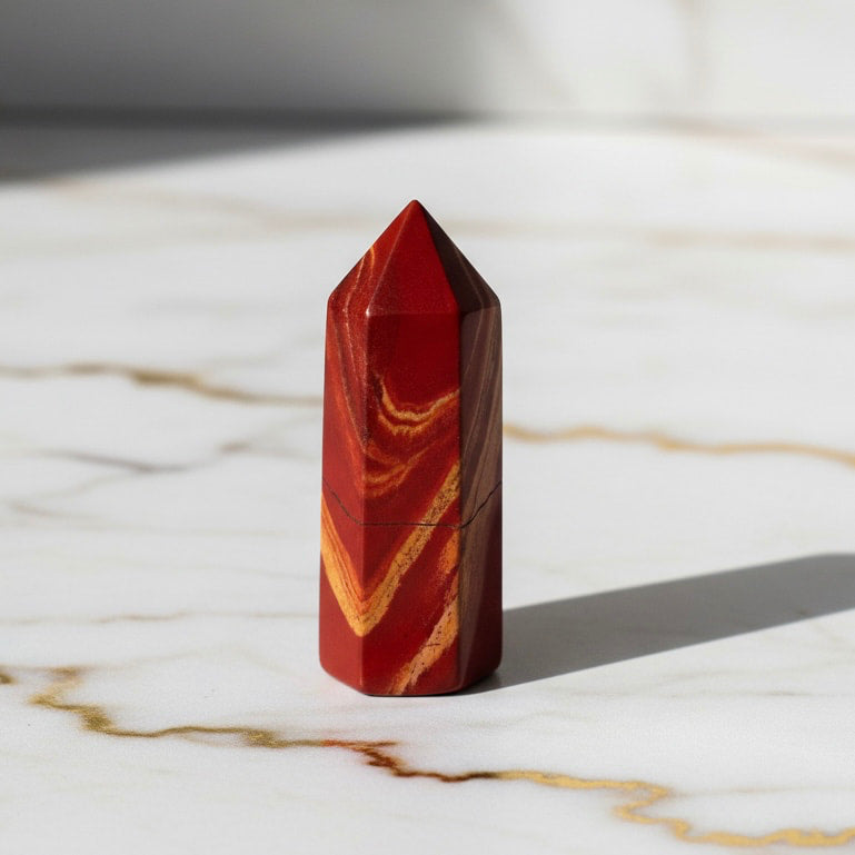 Mini Roter Jaspis Obelisk – Erdung & Stärke CrystalScents