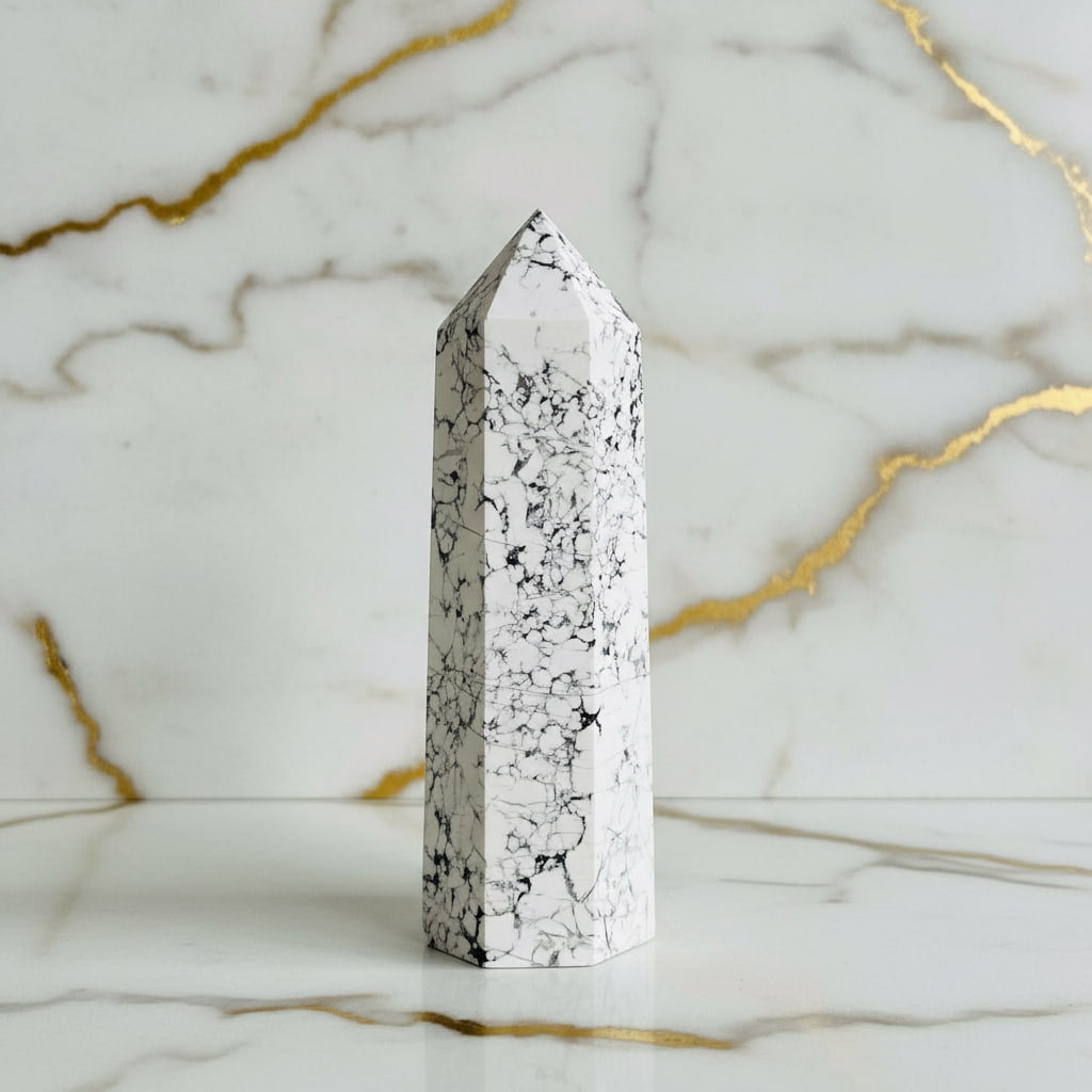 Howlit Obelisk – Kraftvolles Kristallobjekt für Ruhe & Balance CrystalScents
