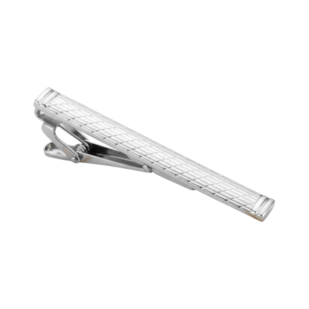 Krawattenklammer - Gestreift in klassischem Silber CrystalScents
