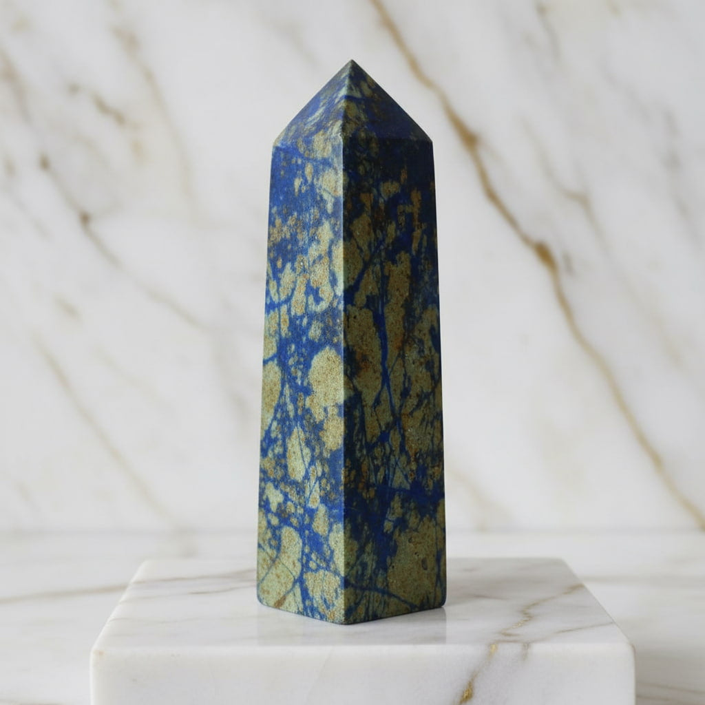 Phönix Lapislazuli Obelisk – Dekoratives Schmuckstück CrystalScents