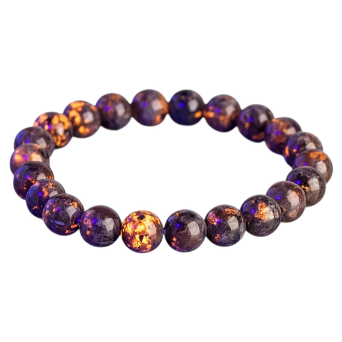 Flammenstein Yooperlite Kugelarmband – Mystisches Leuchten CrystalScents