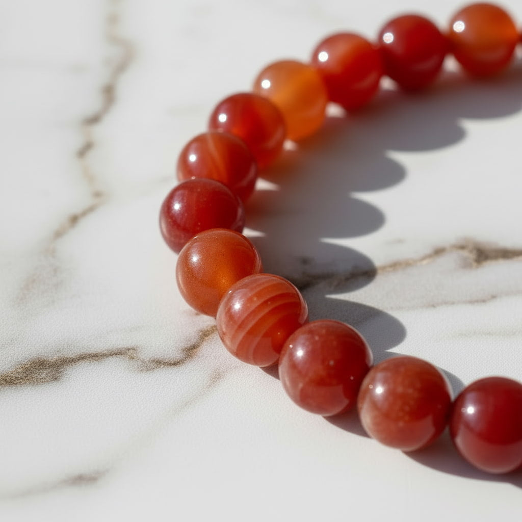 Karneol Kugelarmband – Lebensfreude & innere Stärke CrystalScents