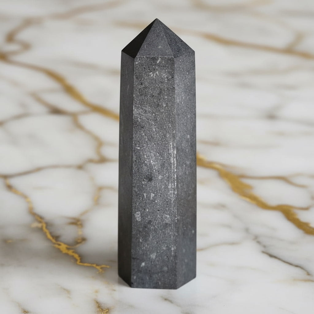 Shungit Obelisk – Form trifft natürliche Kraft CrystalScents
