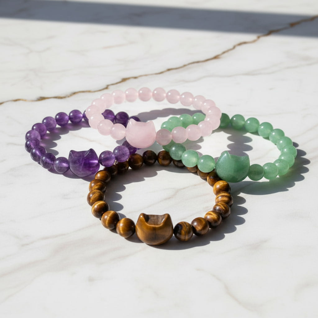 Tigerauge Kugelarmband - Katze CrystalScents